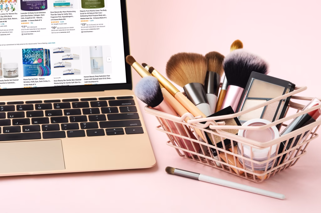 Beauty wholesale products including MAC CeraVe and Kérastase being prepared for Amazon FBA fulfilment centre